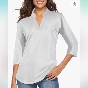 CEASIKERY Women's Short Sleeve V Neck Tops Casual Tunic Blouse Loose Shirt NEW
